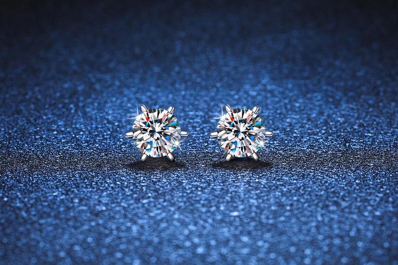 Product Introduction of E082 Simple Six-Claw (Tiger Claws) Screw + Earplug Moissanite: Tiger Claws Tiya, Six-Claw Rhyme Match, Screw with Wind, fashion Jewelry Accessories with Multiple Styles# Screw Stable Rhyme moissanite diamond  ring diamond   ဆွဲကြိုး925 fine  silver  925 3