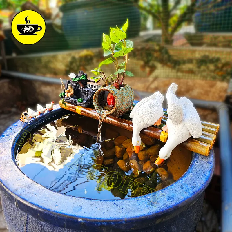Tổng Hợp Phên Bình Gốm Bơm Nước Tạo Thác Mô Hình Vịt Ông Lão Phụ Kiện Trang Trí Bể Cá Hồ Tiểu Cảnh Hòn Non Bộ 0