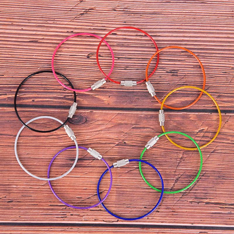 Product Introduction of Wire Keychain Keyring Circle Rope Cable Loop Screw Lock Gadget 12