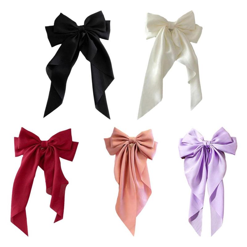 Product Introduction of Korea Elegant Long Bow Hairpin Large Ribbon Hair Clip Ribbon Clip Bow Grip Floating Braid Clip S2H9 44