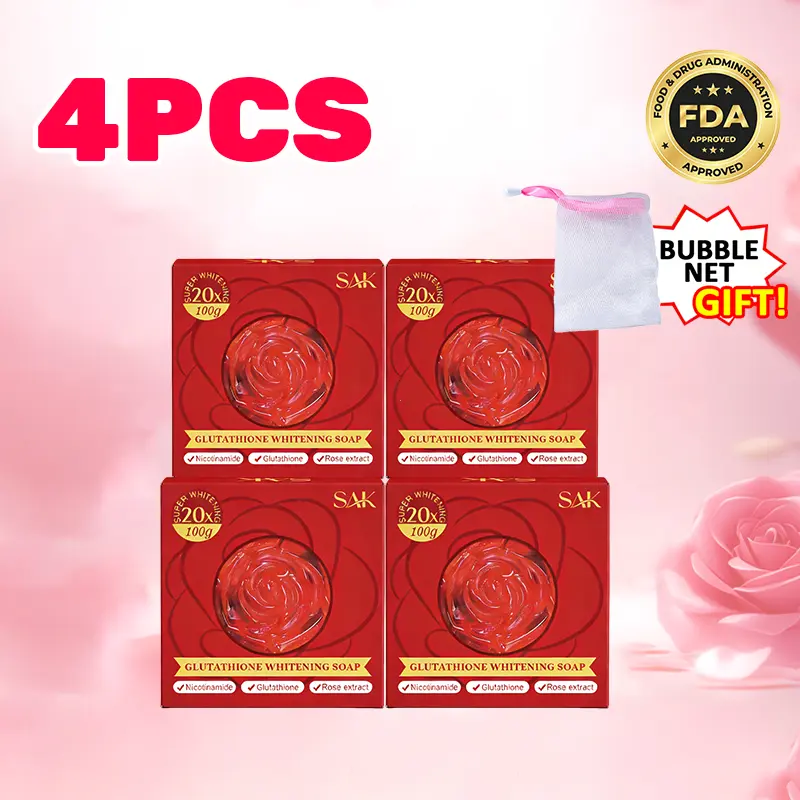 SAK ROSE Bleaching Soap FDA Approved with Whitening Booster Tranexamic Acid  & Licorice Extract