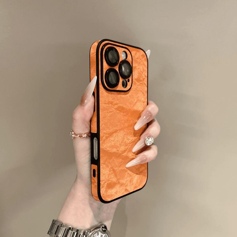 Ốp Da Họa Tiết Núi Tuyết, Thiết Kế Bốn Mặt Sang Trọng, Tương Thích Với iPhone 16 ProMAX, 15, 14, 13, 12, 11 Pro MAX, Có Nắp Màng Ống Kính Phụ Kiện Case