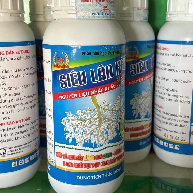  Phân bón siêu lân kẽm - xanh cây tốt lá - chai 500ml 