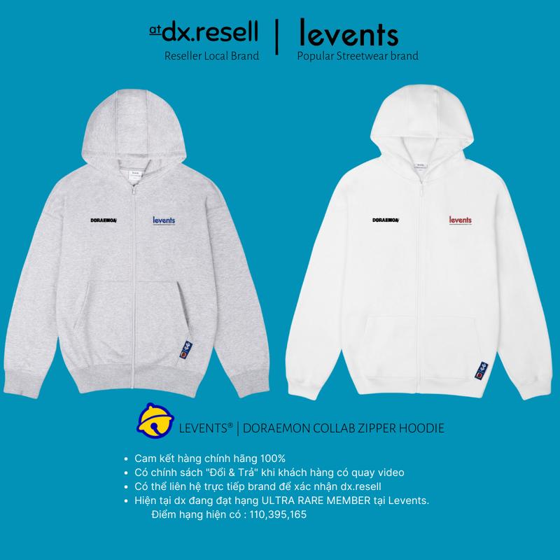 Áo Khoác LEVENTS l DORAEMON HOODIE Zipper (Trắng,Xám) Nam Menswear
