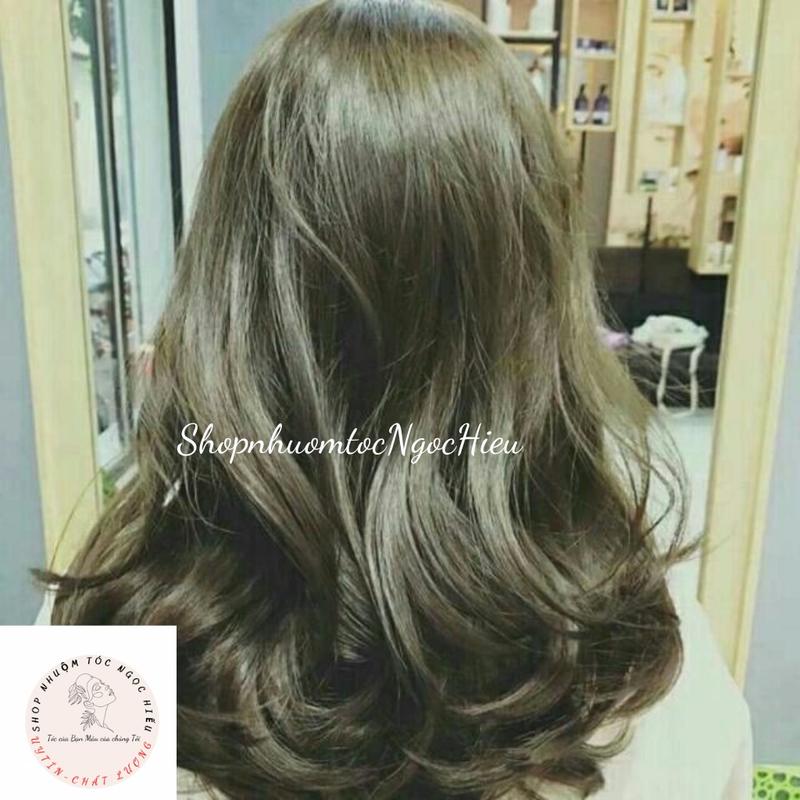 Combo Màu Nhuộm Nâu Rêu Hàn  Hàng Cao Cấp -Gồm Màu+Oxi+gang tay+lược nhuộm+mũ chùm đầu+giấy HDSD Đổi Màu Tóc Nhuộm Tóc Nữ 