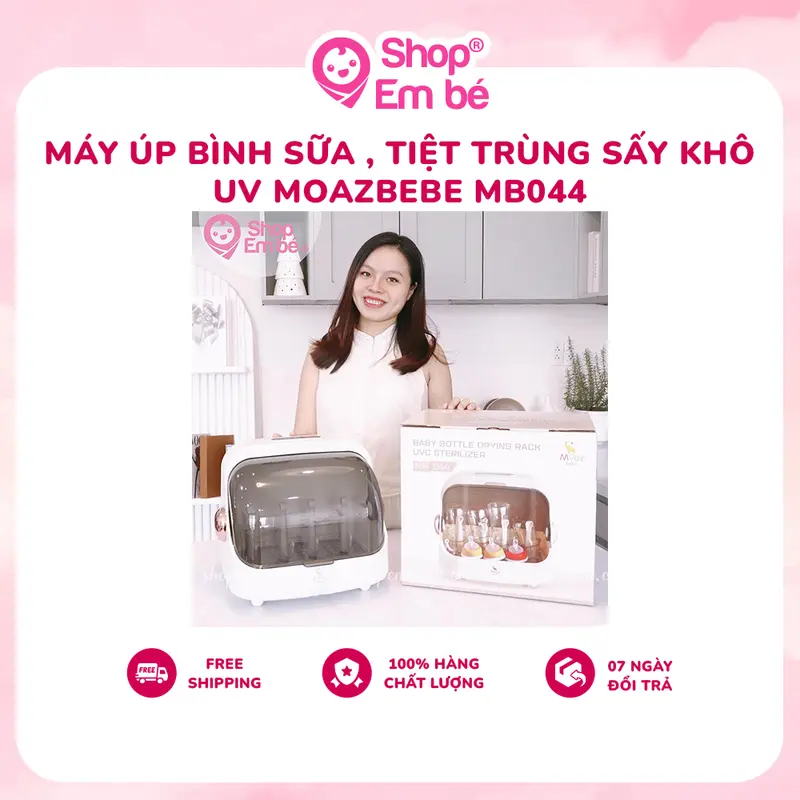Máy úp bình sữa, tiệt trùng sấy khô tia UVC Moaz BéBé MB044 PLUS, khoang chứa 20 lit [ MẪU MỚI ] 1