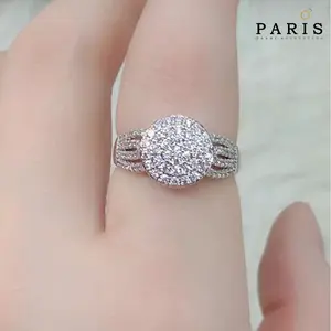 Cincin Titanium Lapis Permata Zirconia Elegant Perhiasan Wanita Simpel Dan Anti Luntur 40