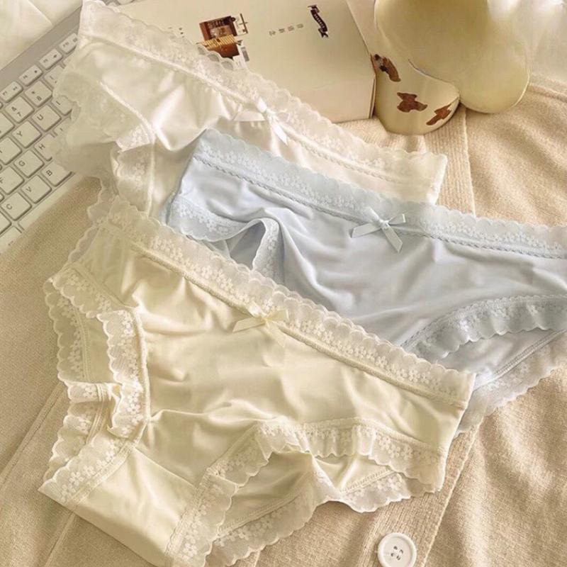 Com bo 10 quần lót su lụa chất mát phối viền ren hoa Women (mua 10 quần tặng 1 quần) 6