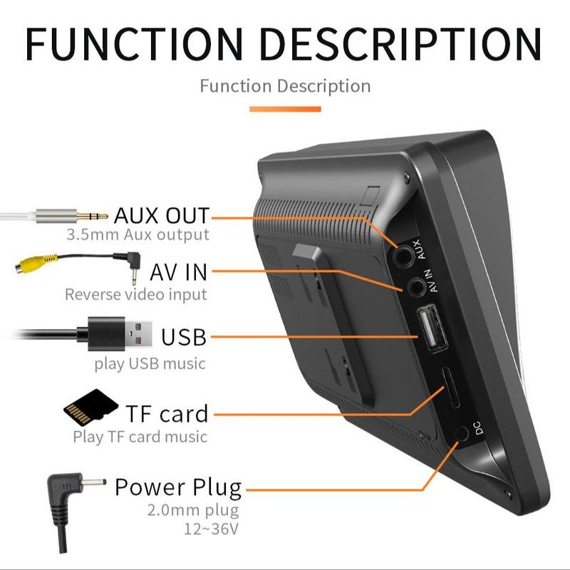 7 Inch Portable Car Video Players, 1 Set Adjustable Car MP5 Player with BT & Rear View Camera, Car Electronics, Car Video Players, Universal Car Accessories, Car Gadgets, Birthday Gifts, Back to School Supplies, Men's Gadgets 3