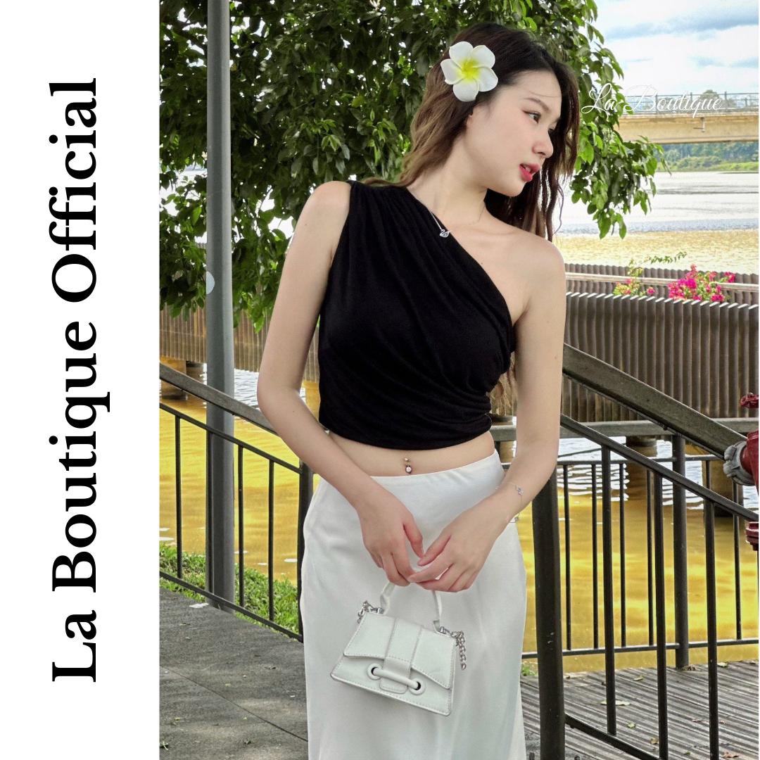 Áo lệch vai La Boutique - M - Trắng