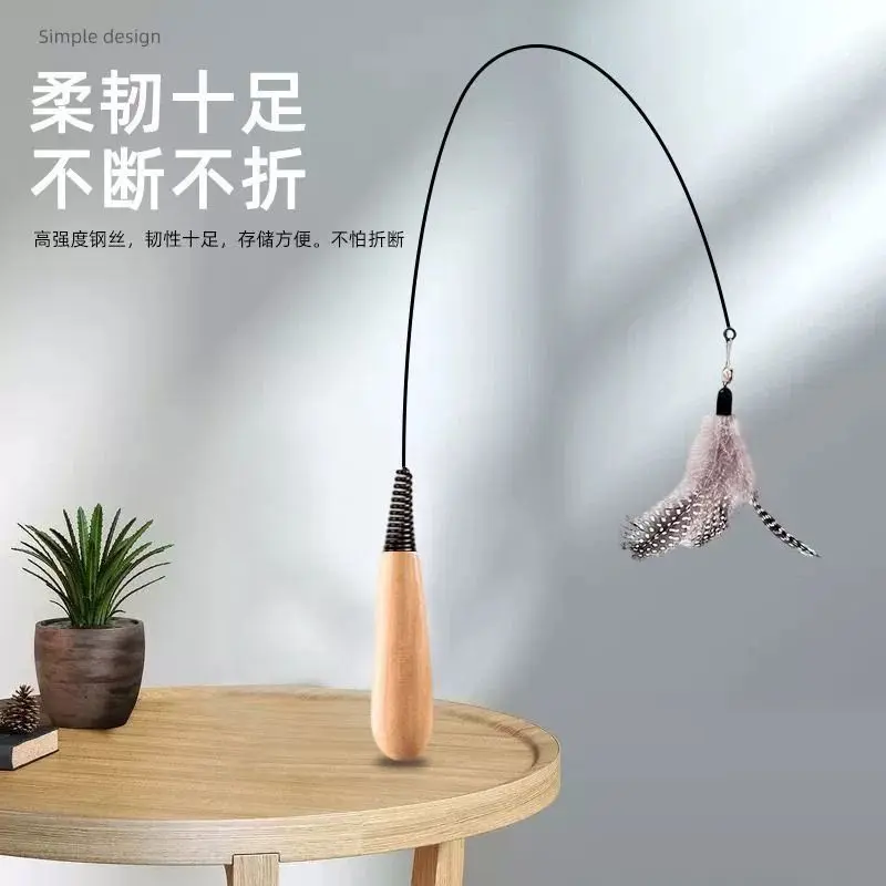 Đầu Trêu ghẹo mèo, Cấp CFA, Tay cầm bằng gỗ, Dây thép, Mô phỏng côn trùng, Cỡ Nhỏ Thích hợp cho mèo, Đầu thay thế lông vũ, Năm 2025, HTK có 514 người 3
