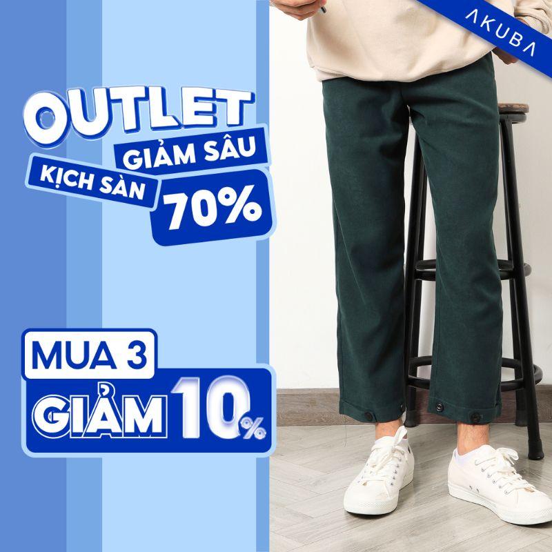 Quần baggy denim jean Nam ống rộng Hàn Quốc Akuba Menswear, Pants chất kaki nhung thoải mái, hoạt động dễ dàng | 01H0138