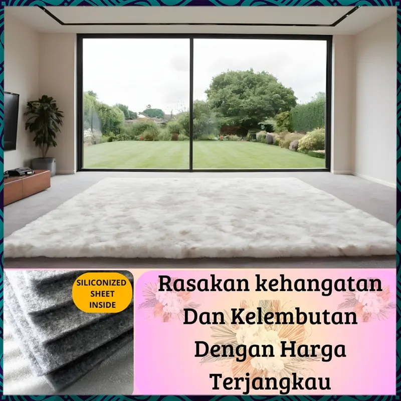 Karpet bulu rasfur alas duduk ukuran 160x100 cm 2