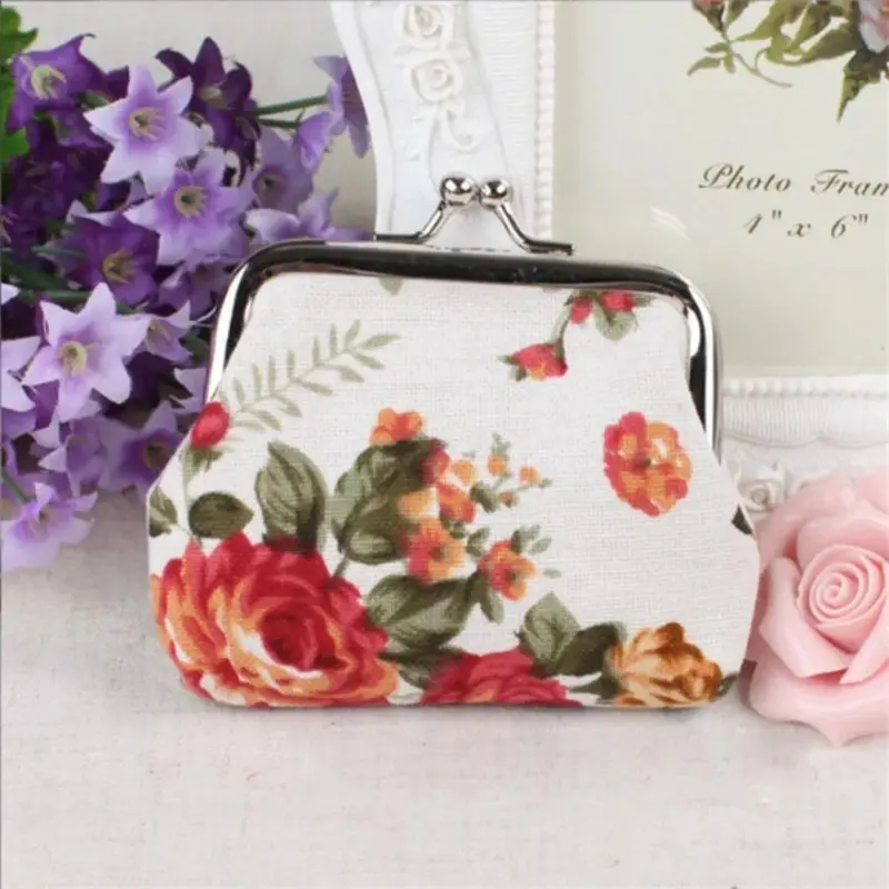 Canvas Mini Coin Purse, Women's Fabric Coin Bag, Printed Ethnic-style Coin Bag, Children's Small Wallet Wholesale