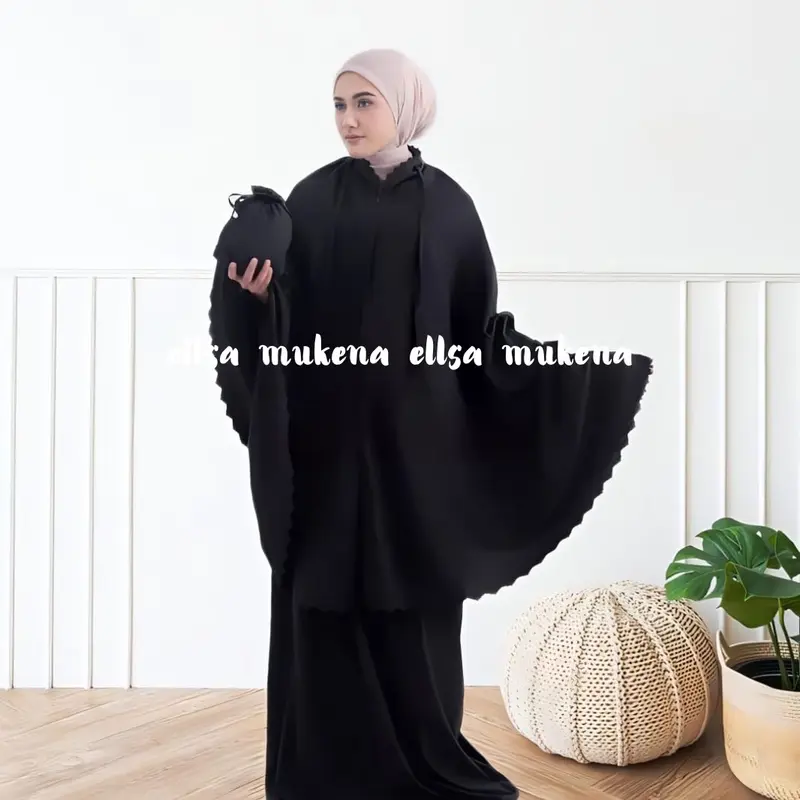 Mukena Dewasa Traveling Malda Lasercut 2in1 Katun Mikro Super Silky Polos 4