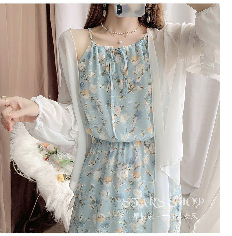Product Introduction of Váy Hai Dây, Váy Voan Hoa, Quần Áo Chống Nắng, Áo Voan, Áo Cardigan, Bộ Đồ Hai Mảnh Cho Nữ, Váy Đi Kỳ Nghỉ Trên Bãi Biển, Váy Dài 11