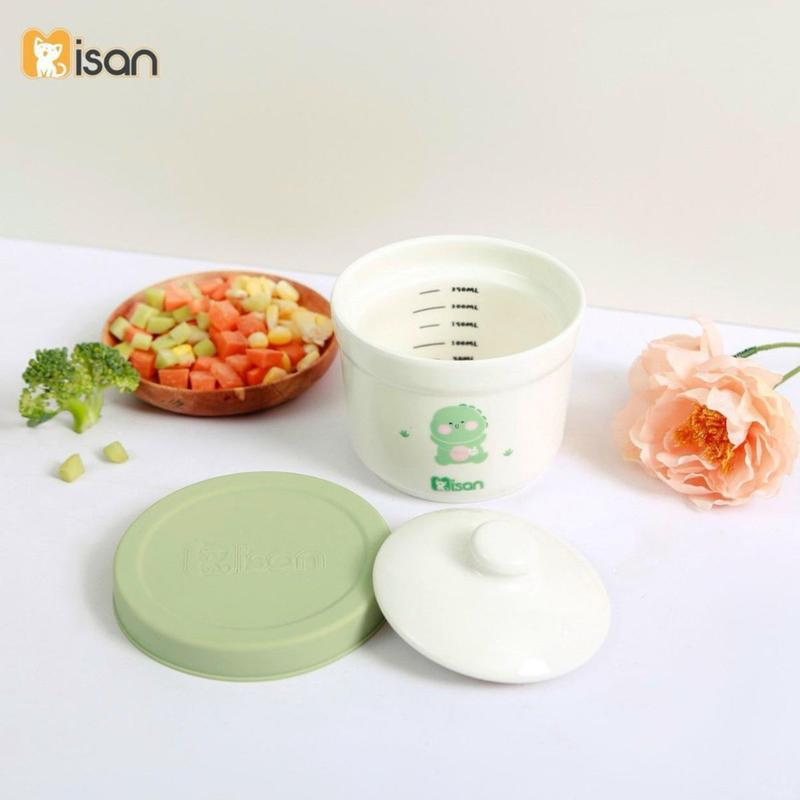 Hũ sứ 250ml cho bé ăn dặm Misan, an toàn trữ đông và hấp cách thủy, đi kèm 2 nắp tiện lợi. 1