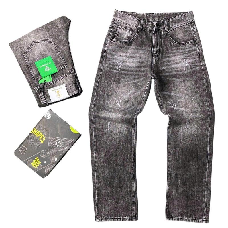 QUẦN RIN DÀI NAM ỐNG SUÔNG XÁM NHẠT XƯỚT