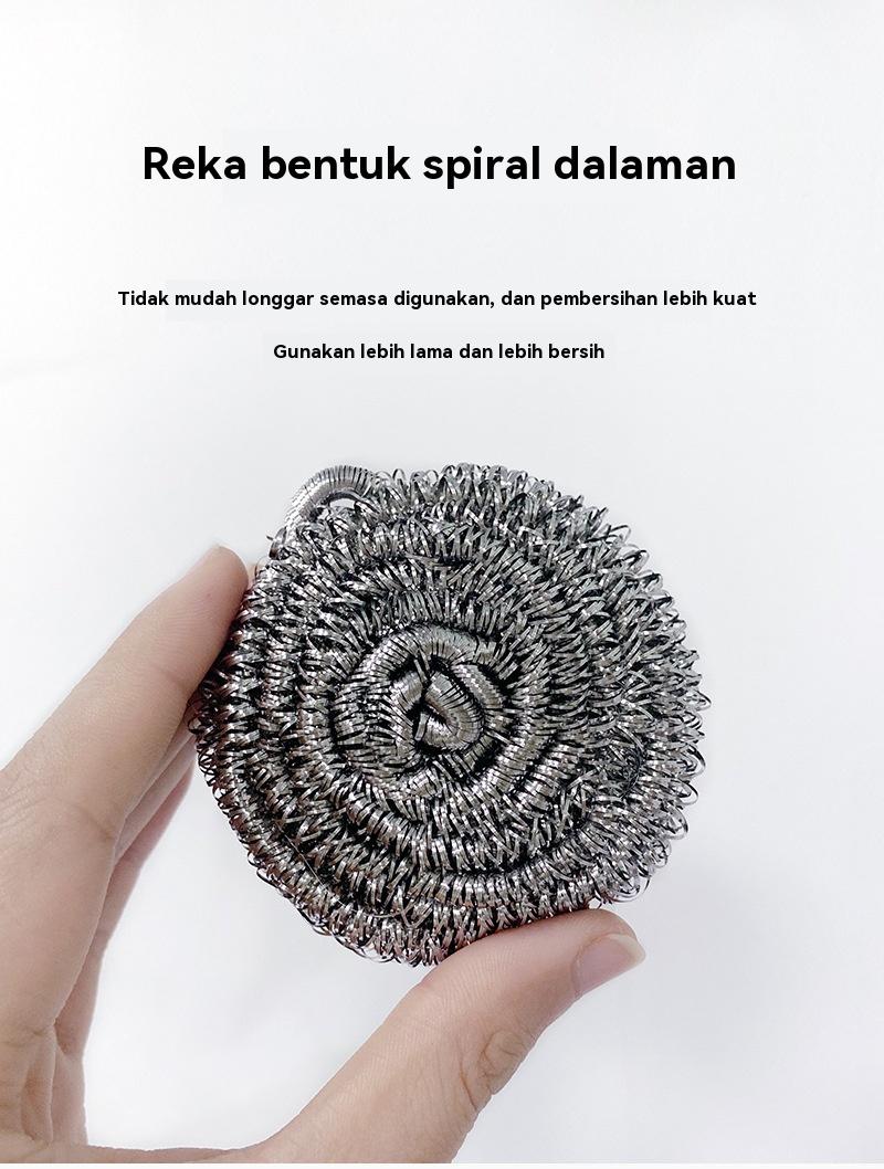 Product Introduction of Bola Pembersih Wayar Keluli Tahan Karat Tidak Menumpahkan Cuci Pinggan Bola Bulu Keluli Dapur Bola Pembersih Isi Rumah Keluli Tahan Karat Beg 2