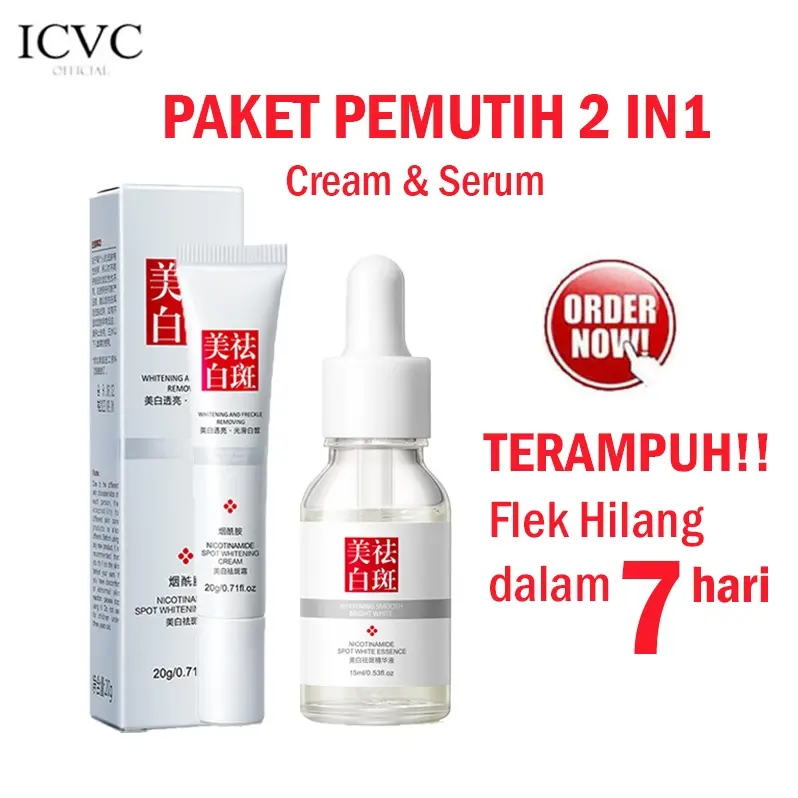 [TERLARIS] Paket Pemutih Wajah 2in1 Cream Flek Hitam Membandel Cindynal Effective Freckle Remove Dark Spots Witening Fuyan