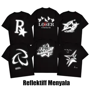Perak Reflektif Kaos Anak 6-13 THN  NASA IDOL Laki-laki dan Perempuan Reguler Fashion Korean Style Hitam Distro Lengan Pendek Keren Premium Unisex G001 G002 G003 G004 G005 G006
