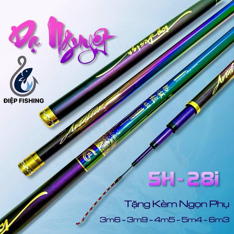 Cần câu đài Dạ Nguyệt 5H (PBL 28i) màu sắc titan, đi kèm ngọn phụ Đi Câu Fishing Bắt Cá Câu Cá Carbon 1m2 tay