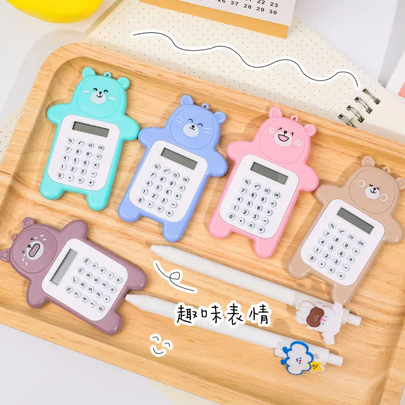 Máy Tính Hình Gấu Hoạt Hình Dễ Thương, Máy Tính Cầm Tay Mini, 8 Bit, 1 Cái 2
