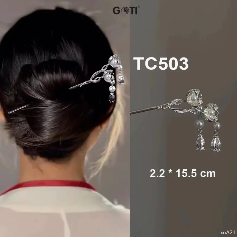 Ghim hoa mai  Nét đẹp vượt thời gian GOTI - Trâm Cài Tóc 2 Hoa Chuông Gió Trắng Rũ Búi Tóc Phong Cách Hiện Đại, Cổ Trang TC503 TC516 TC517 TC518 TC519 TC520 Túi xách nữ trâm  cài  tóc  cổ  trang kẹp  tulip Áo Khoác Phao  3  càng  gắn  tên  cua  hello Quần