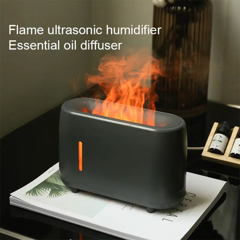 Blazing Fire Aroma Diffuser & Humidifier| 200ML Volume| 8 LED Light| Free 10ml Diffuser Essential Oil| Aromatherapy Home Fragrance| Great for Gifting