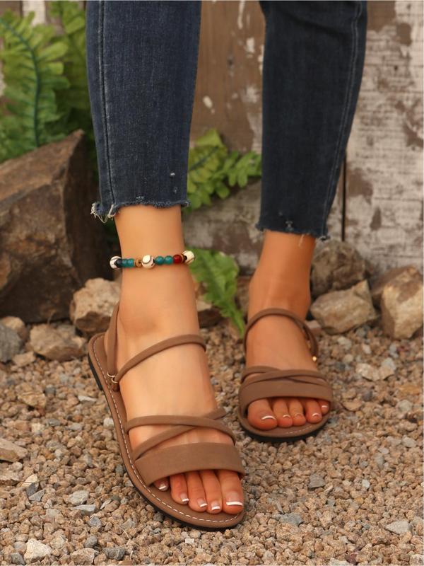 Women's Fashionable Plain Color Slides, Casual Comfortable Flat Sandals Slippers for Summer, Lightweight Breathable Shoes for Daily Wear, Girl 2
