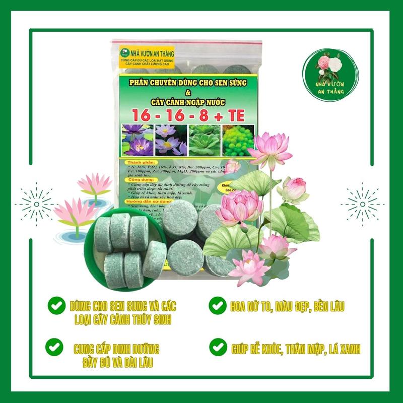  Phân bón thủy sinh cho hoa sen và các loại cây ngập nước dạng viên nén tiện lợi 