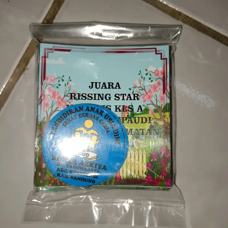 Satu set sticker piala label tropy costem Full set sticker piala kejuaraan Kertas Paper Stationery 3