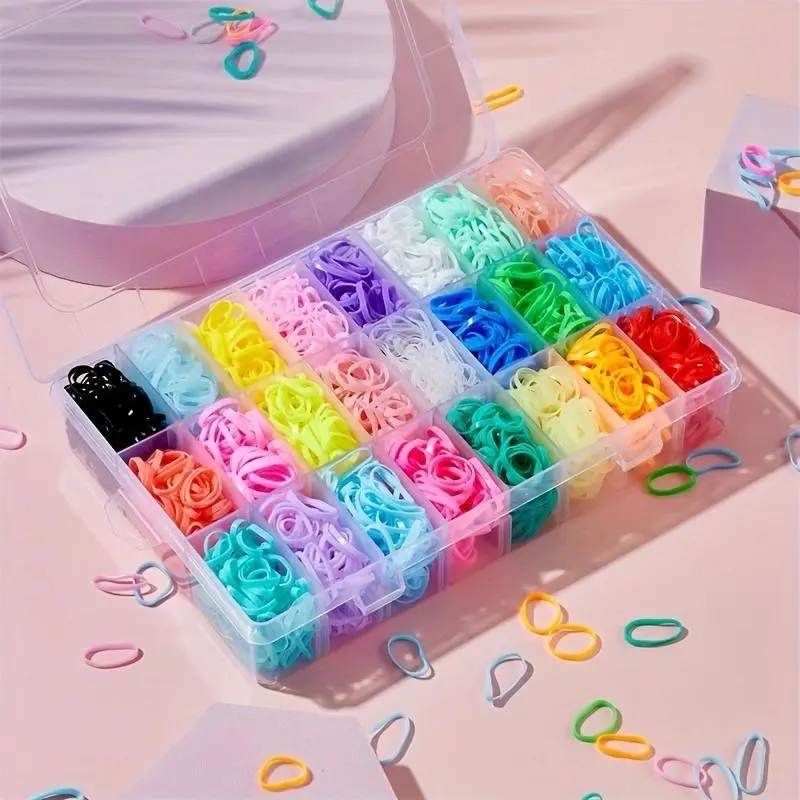 24-color Hair Ties, 1 Set Elastic Hair Tie with Hair Loop, Heatless Styling Tools for Women, Women's Hair Accessories 4
