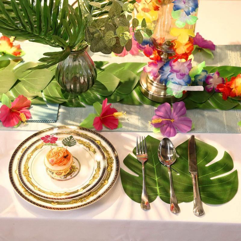 Product Introduction of Artificial Monstera Leaf Hawaiian Party Simulation Plant Wedding Balloon Decoration Tropical Leaves 7
