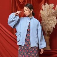 Gambar NONA Amaryllis Gathered Jacket Light Blue dari Nonaetal Kota Depok 1 Tokopedia