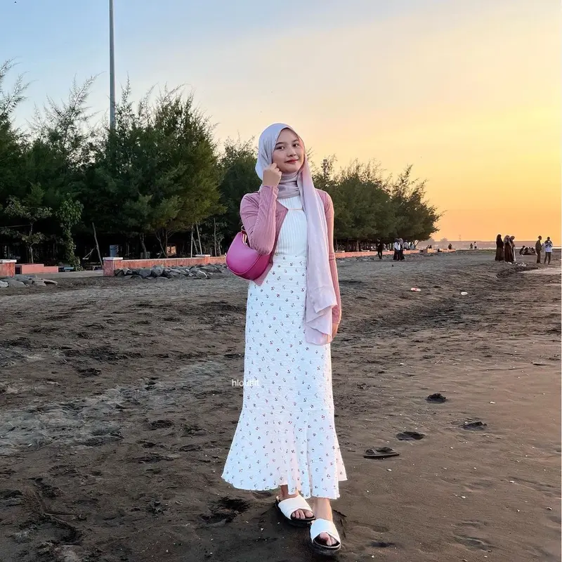 HL Flowers Skirt Cringkle-Rok Korean Style Realpict Rok Bunga Panjang 6