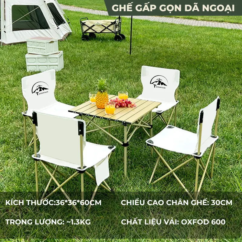 Ghế xếp gấp gọn, Ghế Tựa Lưng Câu Cá, Dã Ngoại dễ dàng mang đi du lịch cắm trại Thương hiệu cao cấp T MOUNTAIN Đồng Camping 6