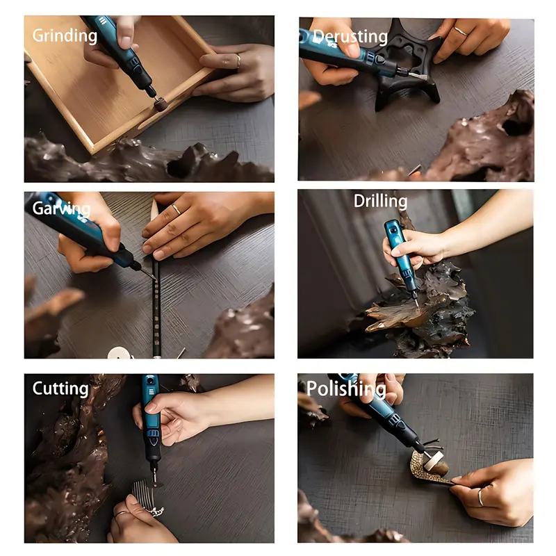 Multifunctional Electric Polishing Machine, Portable Engraver, Handheld Grinding Tool, High Speed Jade Engraving Equipment Power Tools, Professional Lightweight Multipurpose Polishing Equipment Set 6