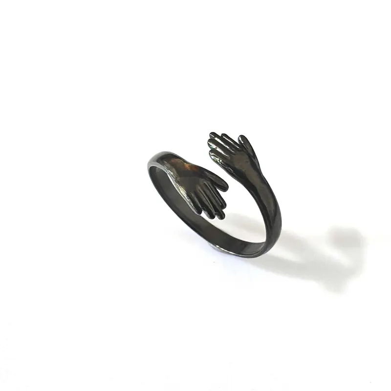 SummerSale| Chic Stainless Steel Embrace Ring - Adjustable Open Design for Couples, Perfect for Daily Wear & Special Occasions 6