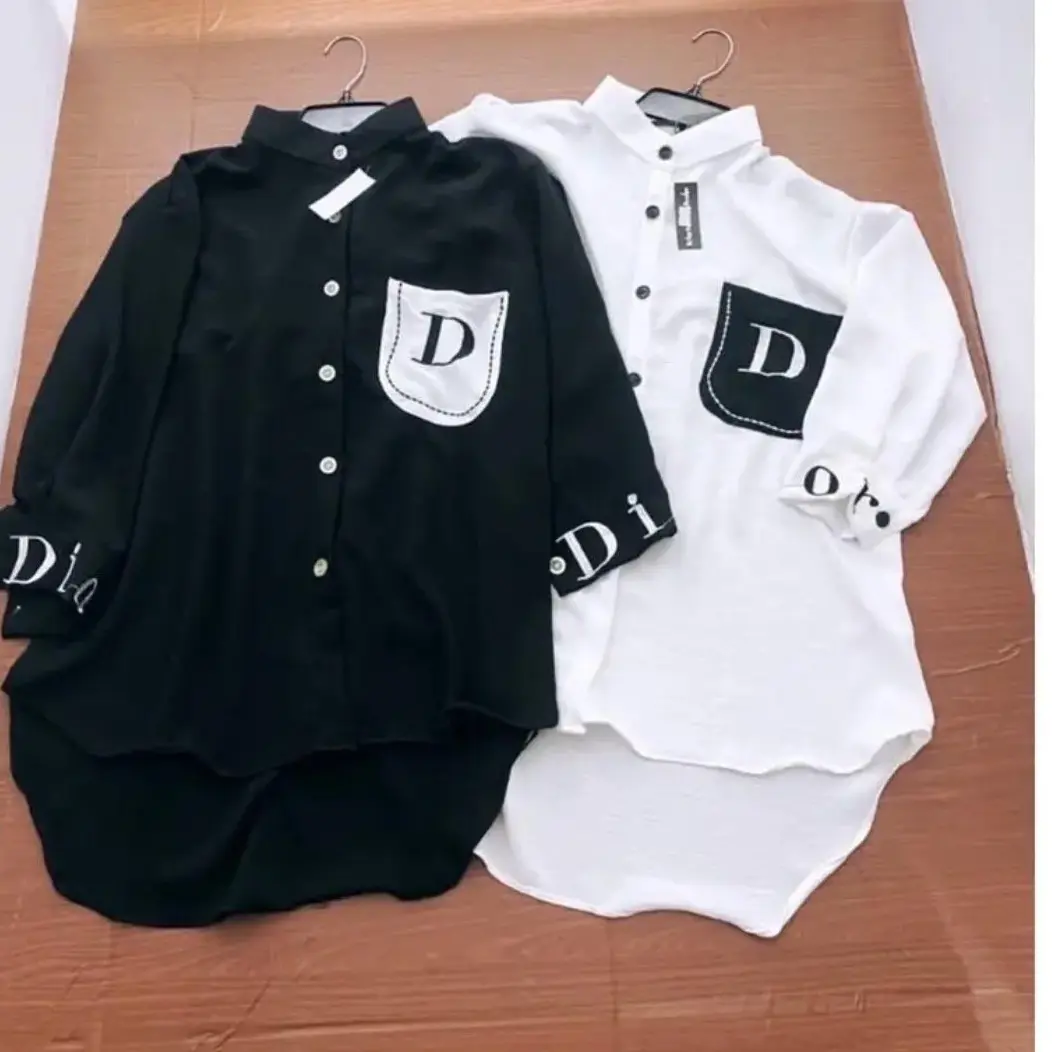 KEMEJA WANITA TERLARIS DIORY BAHAN CRINKLE AIRFLOW S/M/L/XL/XXL VIRAL OOTD Hitam Putih Baju Kancing