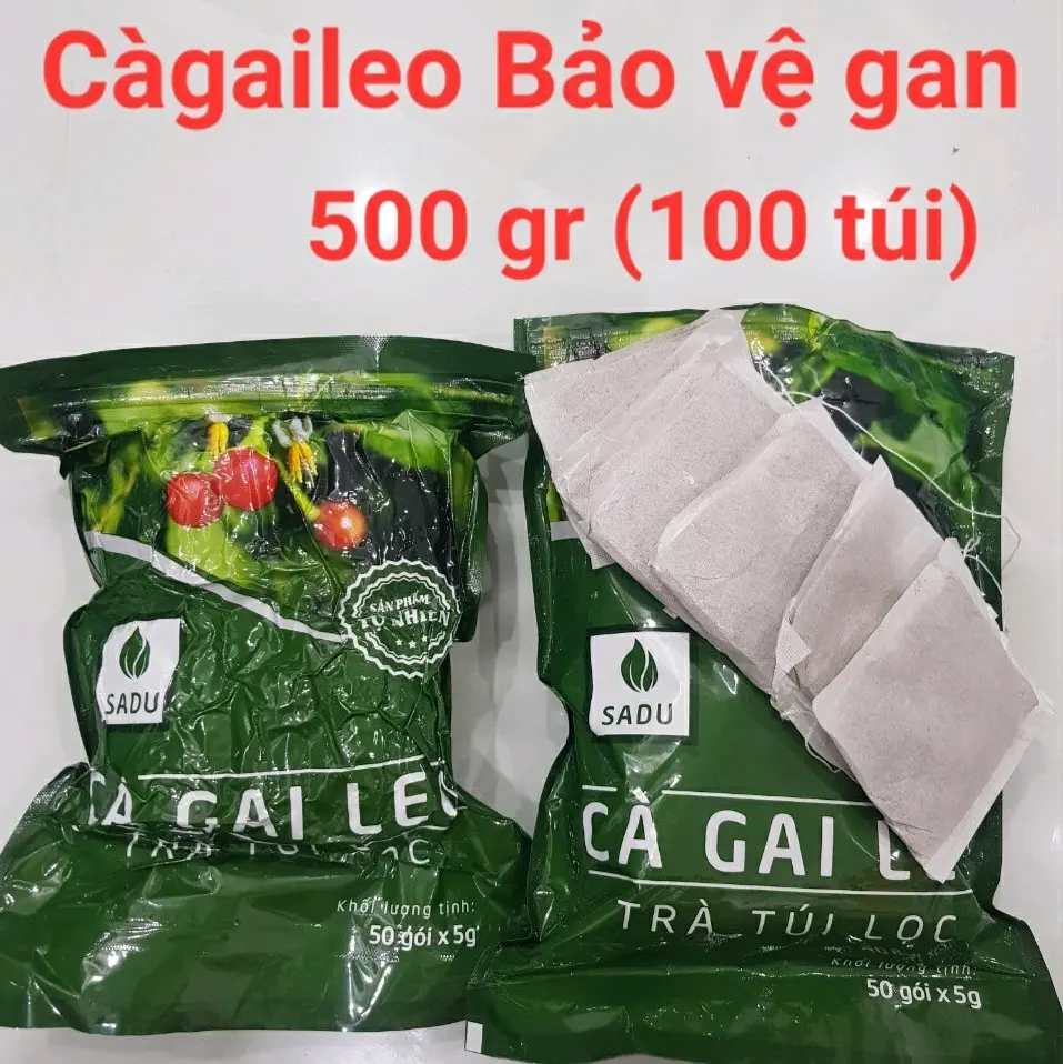 Trà túi lọc Cà gai leo SaDu 2 bịch 500gr (100 túi lọc) Tặng 1 bịch trà diếp cá 100gr