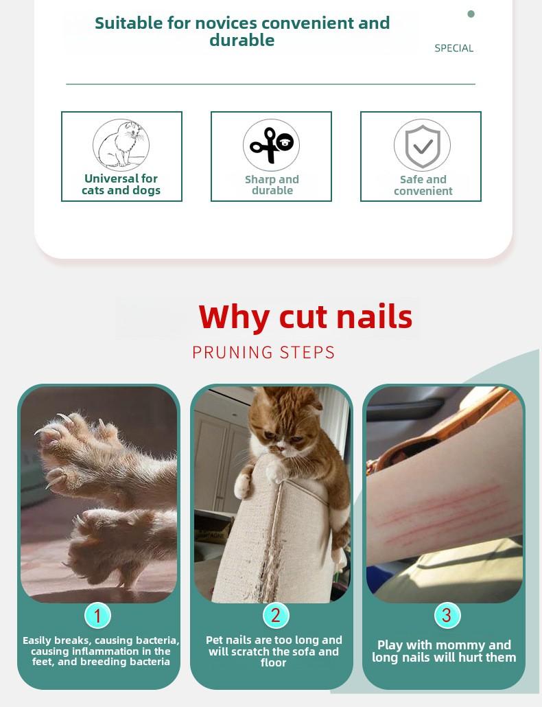 Product Introduction of Pet Nail Clippers for Small and Large Dogs, Cat Nail Trimmers with File, Cleaning and Grooming Supplies 1