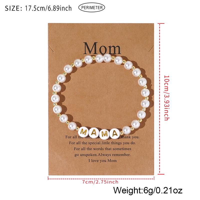 Product Introduction of Handmade jewelry Bohemian style imitation pearl natural shell letter cardboard bracelet bracelet bracelet tahitian  pearl 0