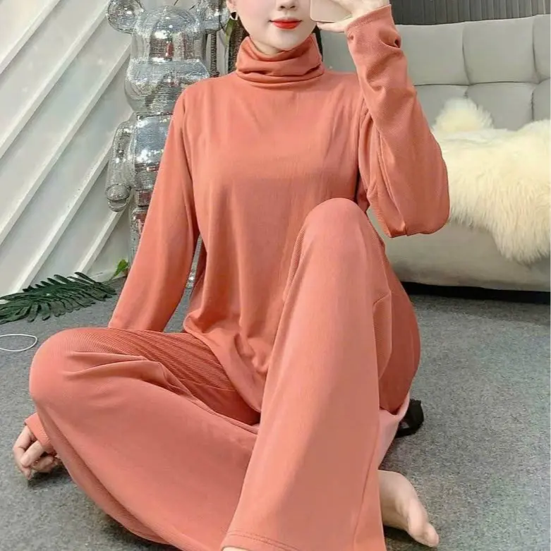 BỘ Ủ KEM CỔ LỌ QUẦN XUÔNG FROM 65kg-85kg Nữ Áo Women Nhung Top
