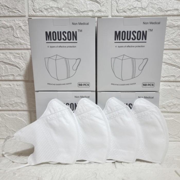Masker MOUSON DUCKBILL Garis isi 50 pcs box Original Ada Embos 0