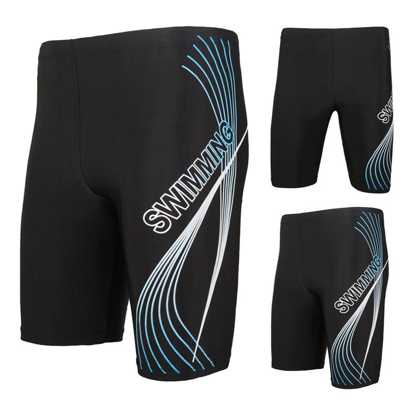 Summer Men Swim Shorts High Waist Letter Print Beach Tight Swimming Trunks Quick Drying Sports Surf Shorts Trunks Swimsuit 2