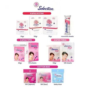 SELECTION Kapas Kecantikan Tebal, Tipis, Oval, Bulat | Cotton Bud | Korek Kuping