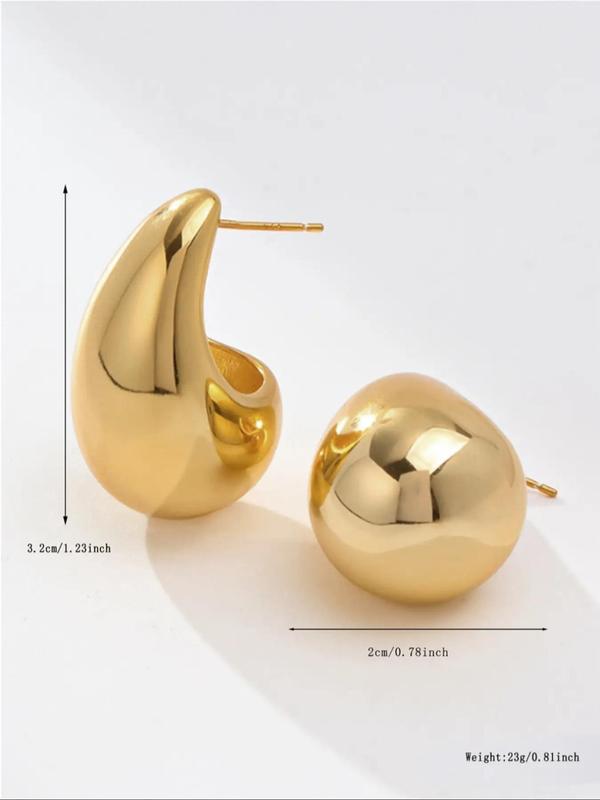 1 Pair Women's Simple Style Plain Color Hoop Earrings, Fashion Jewelry for Party, Daily Clothing Decor, Trendy All-match & Exquisite Jewelry for Birthday Gift 1