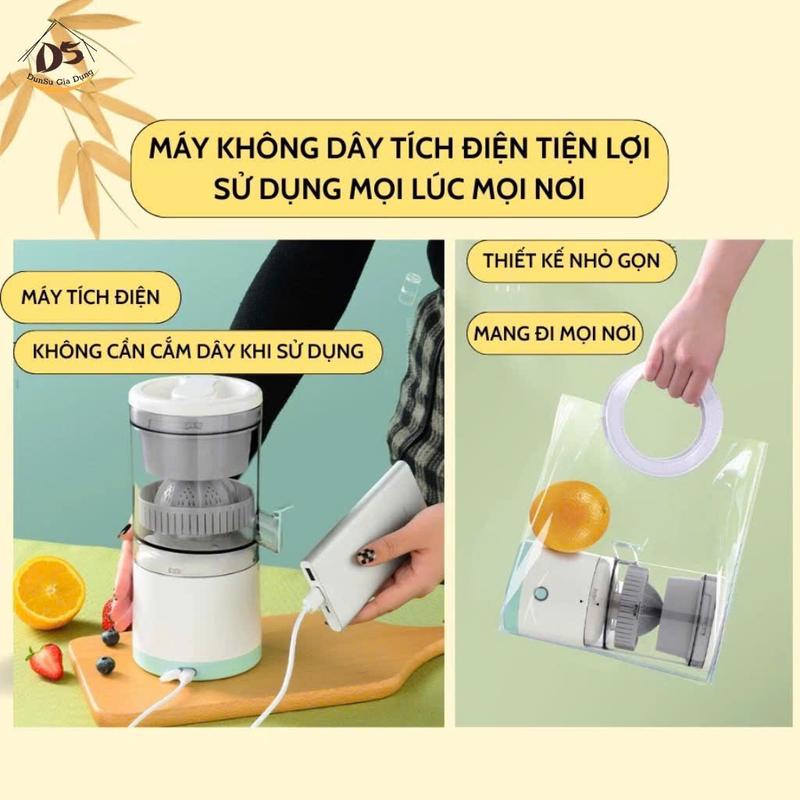 Máy Vắt Cam Đa Năng, Máy Ép Hoa Quả Tự Động Không Dây Sử Dụng Sạc USB Tiện Lợi Nhỏ Gọn Mang Đi Du Lịch cực khô xay cầm tay mới nhất hiện nay nước trái cây maysinh to mayxay may vat thong minh xịn 3