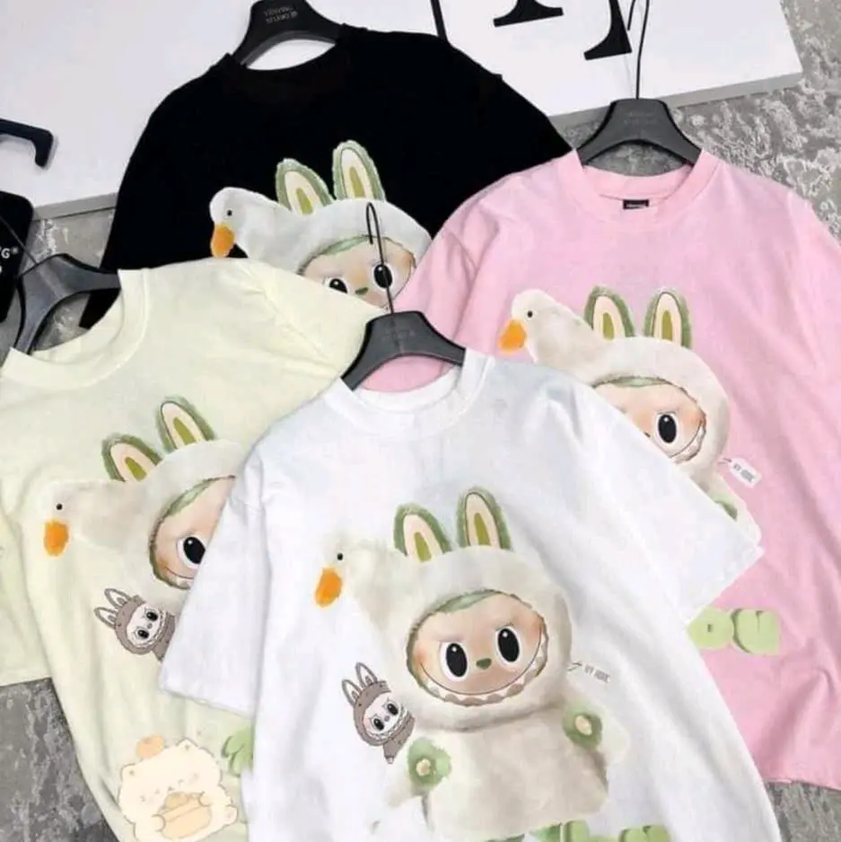 xả kho combo 5 áo thun nữ phom rộng in hình LABUBU  Top  Women giao mâũ ngẫu nhiên